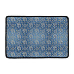 Blue Denim Western Paisley Print Kitchen Mat