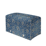 Blue Denim Western Paisley Print Leather Tissue Box Cover