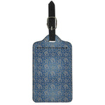 Blue Denim Western Paisley Print Luggage Tag