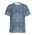 Blue Denim Western Paisley Print Men's Athletic T-Shirt