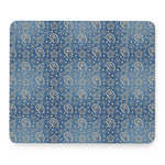Blue Denim Western Paisley Print Mouse Pad