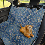 Blue Denim Western Paisley Print Pet Car Back Seat Cover