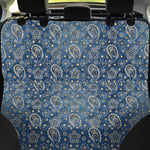 Blue Denim Western Paisley Print Pet Car Back Seat Cover