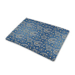 Blue Denim Western Paisley Print Pet Cooling Mat Cover