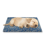 Blue Denim Western Paisley Print Pet Cooling Mat Cover