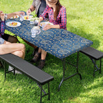 Blue Denim Western Paisley Print Picnic Table Cover