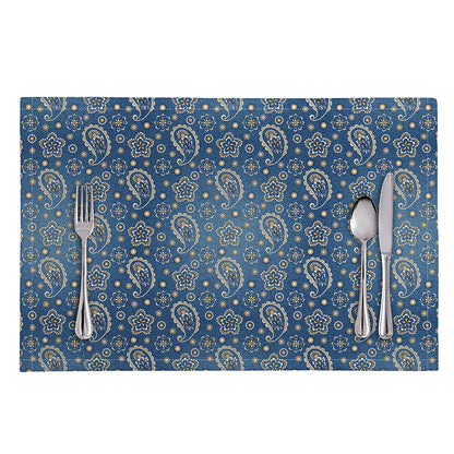 Blue Denim Western Paisley Print Placemat