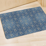Blue Denim Western Paisley Print Polyester Doormat