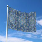 Blue Denim Western Paisley Print Polyester Flag