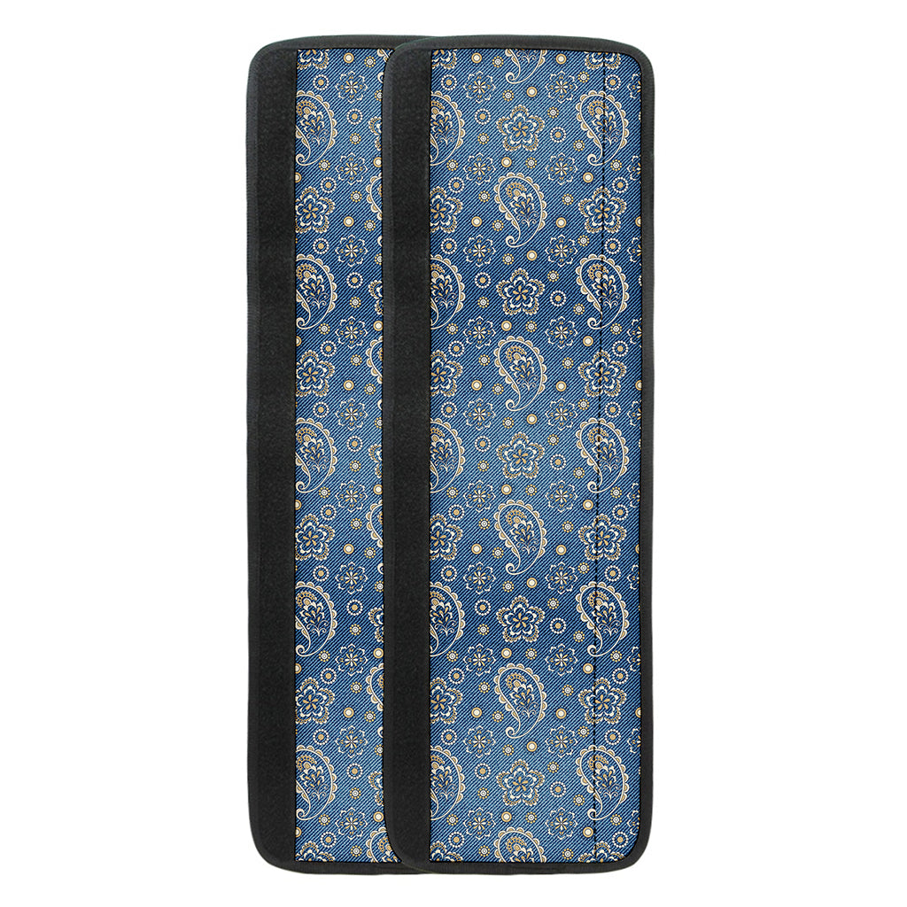 Blue Denim Western Paisley Print Refrigerator Handle Covers