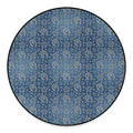 Blue Denim Western Paisley Print Round Floor Mat