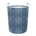 Blue Denim Western Paisley Print Round Laundry Basket