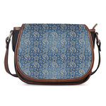 Blue Denim Western Paisley Print Saddle Bag