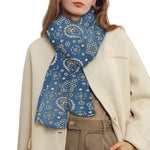 Blue Denim Western Paisley Print Scarf