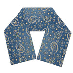 Blue Denim Western Paisley Print Scarf