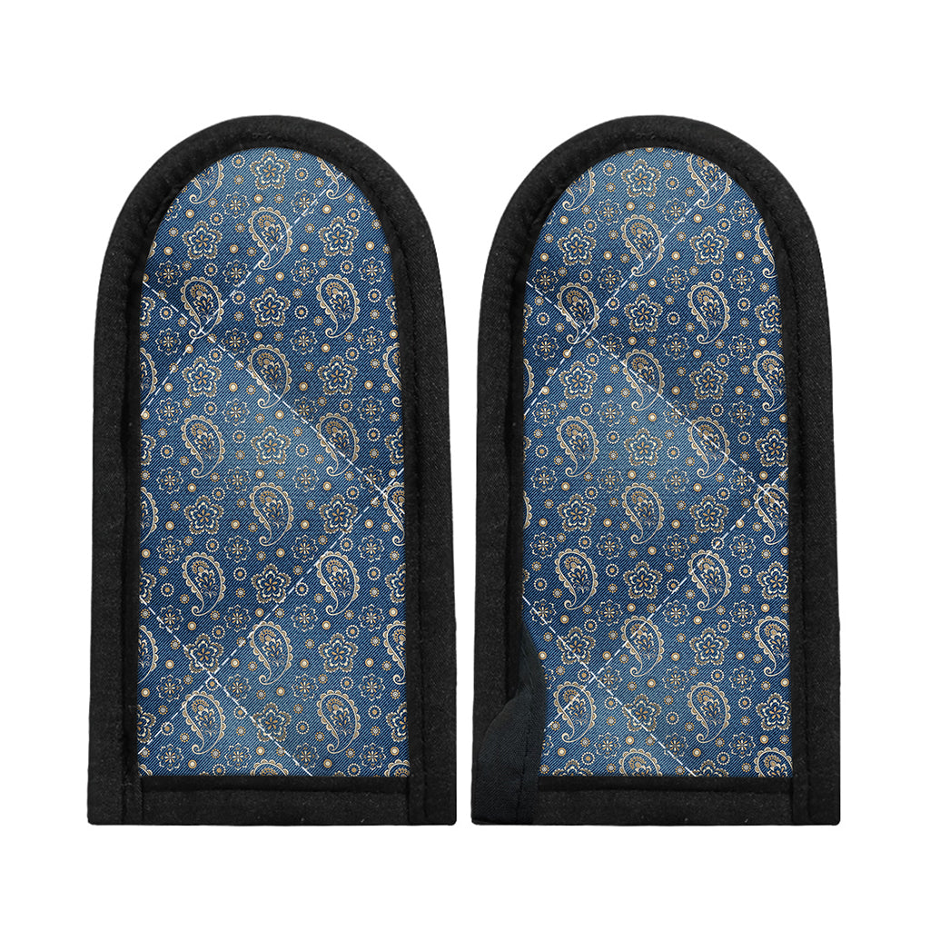 Blue Denim Western Paisley Print Skillet Handle Cover