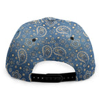 Blue Denim Western Paisley Print Snapback Cap