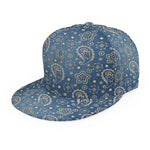Blue Denim Western Paisley Print Snapback Cap