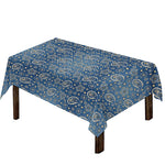Blue Denim Western Paisley Print Tablecloth
