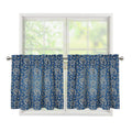 Blue Denim Western Paisley Print Tier Curtains