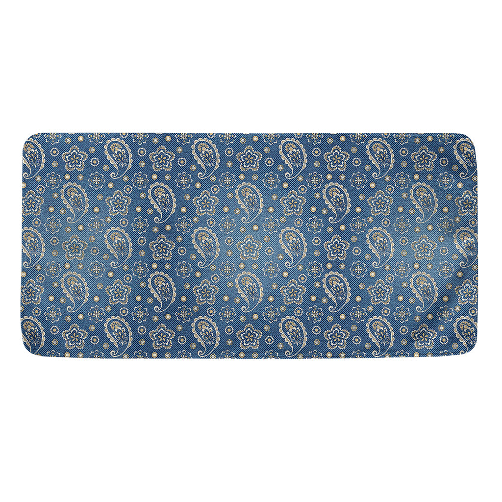 Blue Denim Western Paisley Print Towel