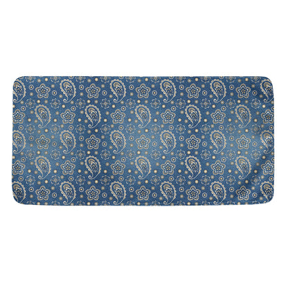 Blue Denim Western Paisley Print Towel