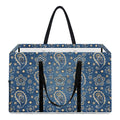 Blue Denim Western Paisley Print Utility Tote Bag