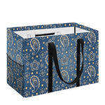 Blue Denim Western Paisley Print Utility Tote Bag