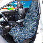 Blue Denim Western Paisley Print Waterproof Car Seat Cover