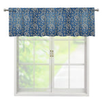Blue Denim Western Paisley Print Window Valance
