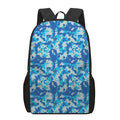 Blue Digital Camo Pattern Print 17 Inch Backpack