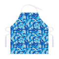 Blue Digital Camo Pattern Print Adjustable Apron