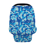 Blue Digital Camo Pattern Print Baby Seat Cover