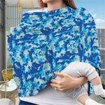 Blue Digital Camo Pattern Print Baby Seat Cover