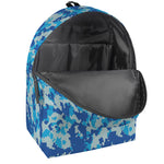 Blue Digital Camo Pattern Print Backpack