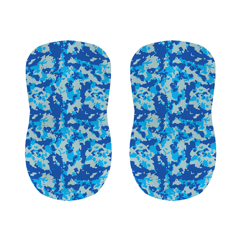 Blue Digital Camo Pattern Print Bar Stool Covers