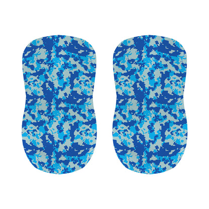 Blue Digital Camo Pattern Print Bar Stool Covers