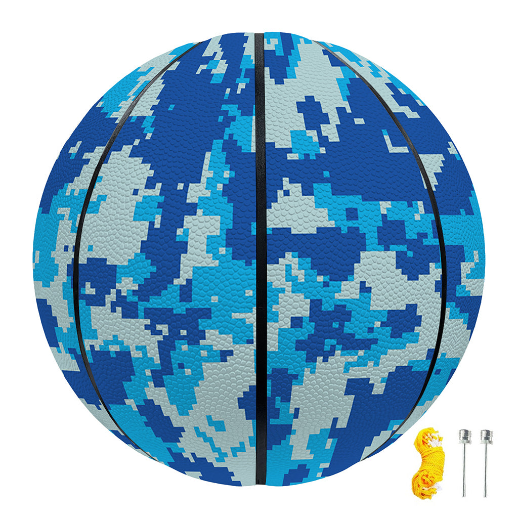Blue Digital Camo Pattern Print Basketball