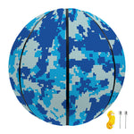 Blue Digital Camo Pattern Print Basketball