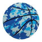 Blue Digital Camo Pattern Print Basketball