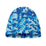 Blue Digital Camo Pattern Print Beanie