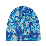 Blue Digital Camo Pattern Print Beanie