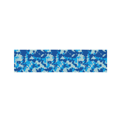 Blue Digital Camo Pattern Print Bed Runner