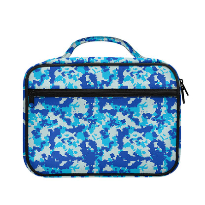 Blue Digital Camo Pattern Print Briefcase Bible Bag