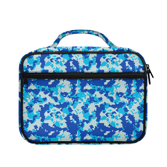 Blue Digital Camo Pattern Print Briefcase Bible Bag