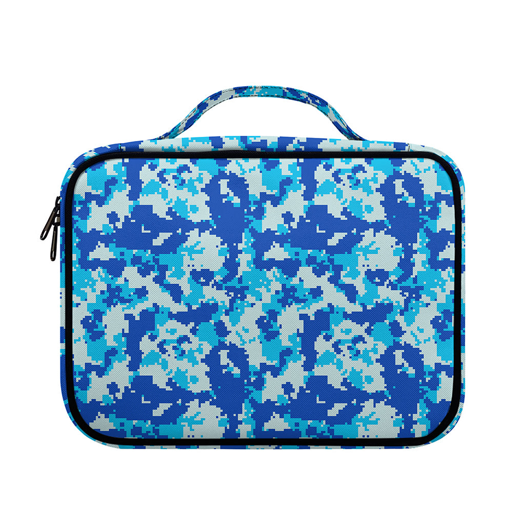 Blue Digital Camo Pattern Print Briefcase Bible Bag
