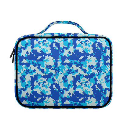 Blue Digital Camo Pattern Print Briefcase Bible Bag