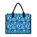 Blue Digital Camo Pattern Print Canvas Tote Bag