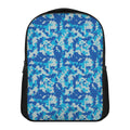 Blue Digital Camo Pattern Print Casual Backpack