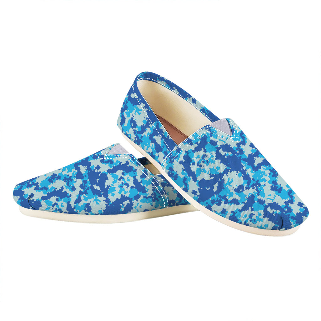 Blue Digital Camo Pattern Print Casual Shoes